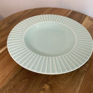 Pagnossin Treviso Italy Ironstone Fluted Rim Soup Bowl Turquoise Beach nautical